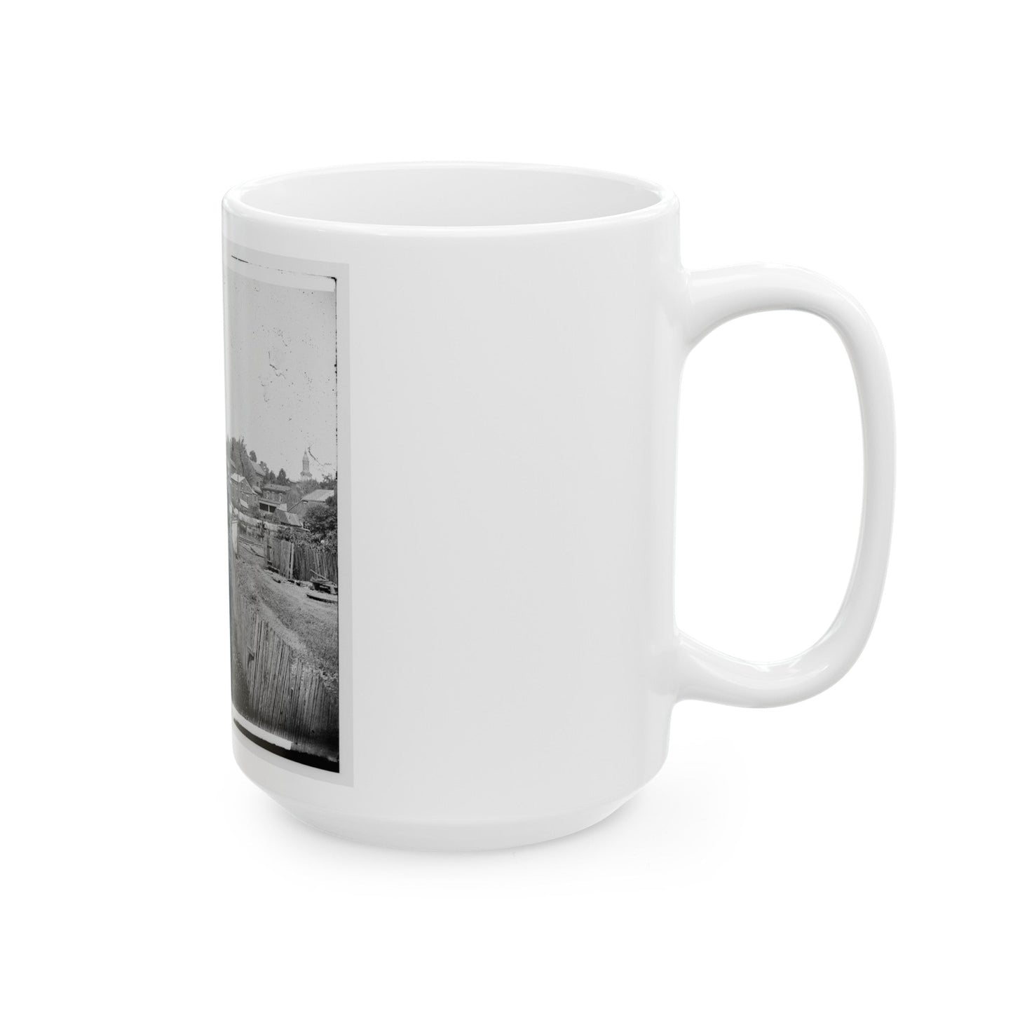 Railroad Depot In Warrenton (U.S. Civil War) White Coffee Mug-The Sticker Space