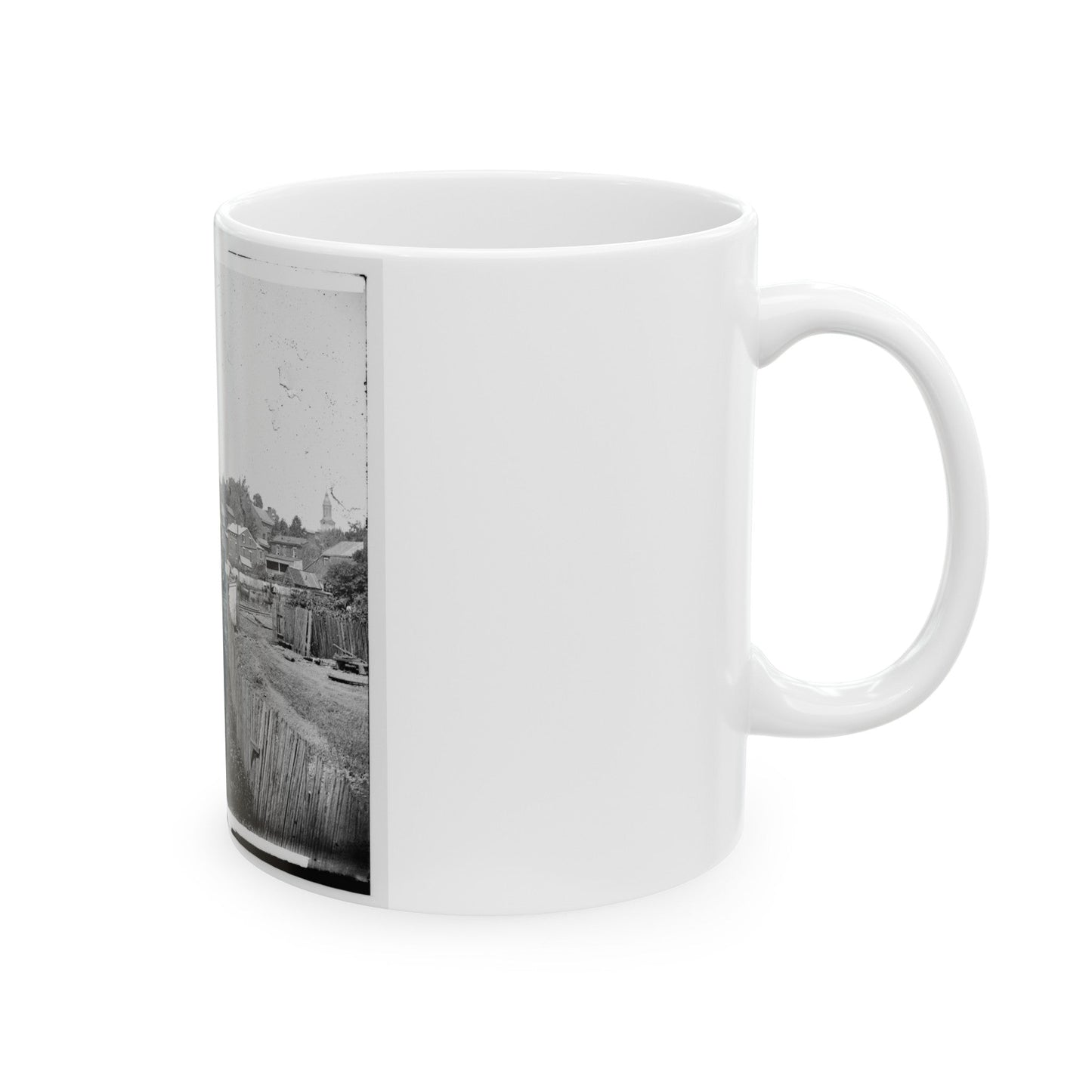 Railroad Depot In Warrenton (U.S. Civil War) White Coffee Mug-The Sticker Space