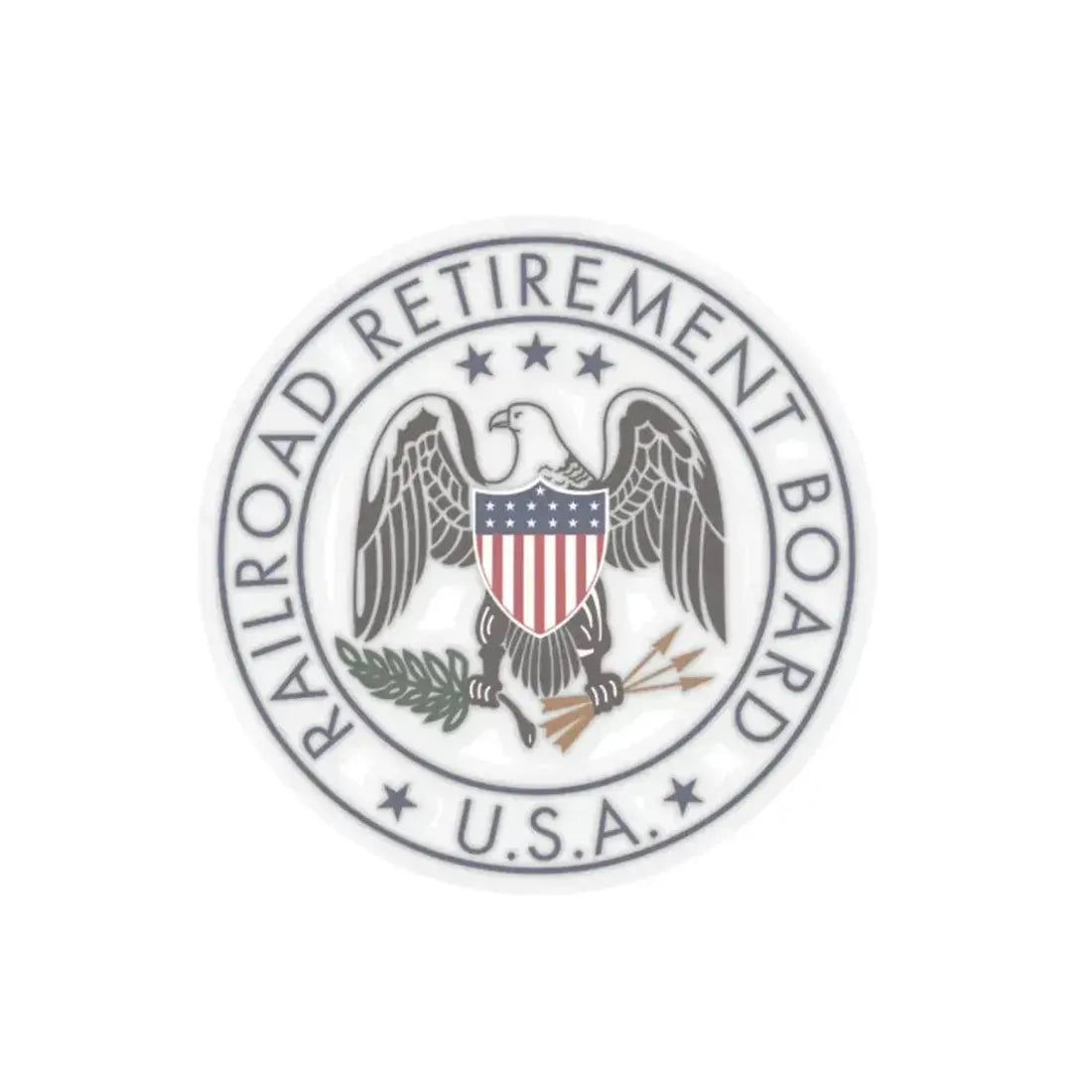 Railroad Retirement Board - STICKER Vinyl Kiss-Cut Decal 2 Inch Transparent - The Sticker Space