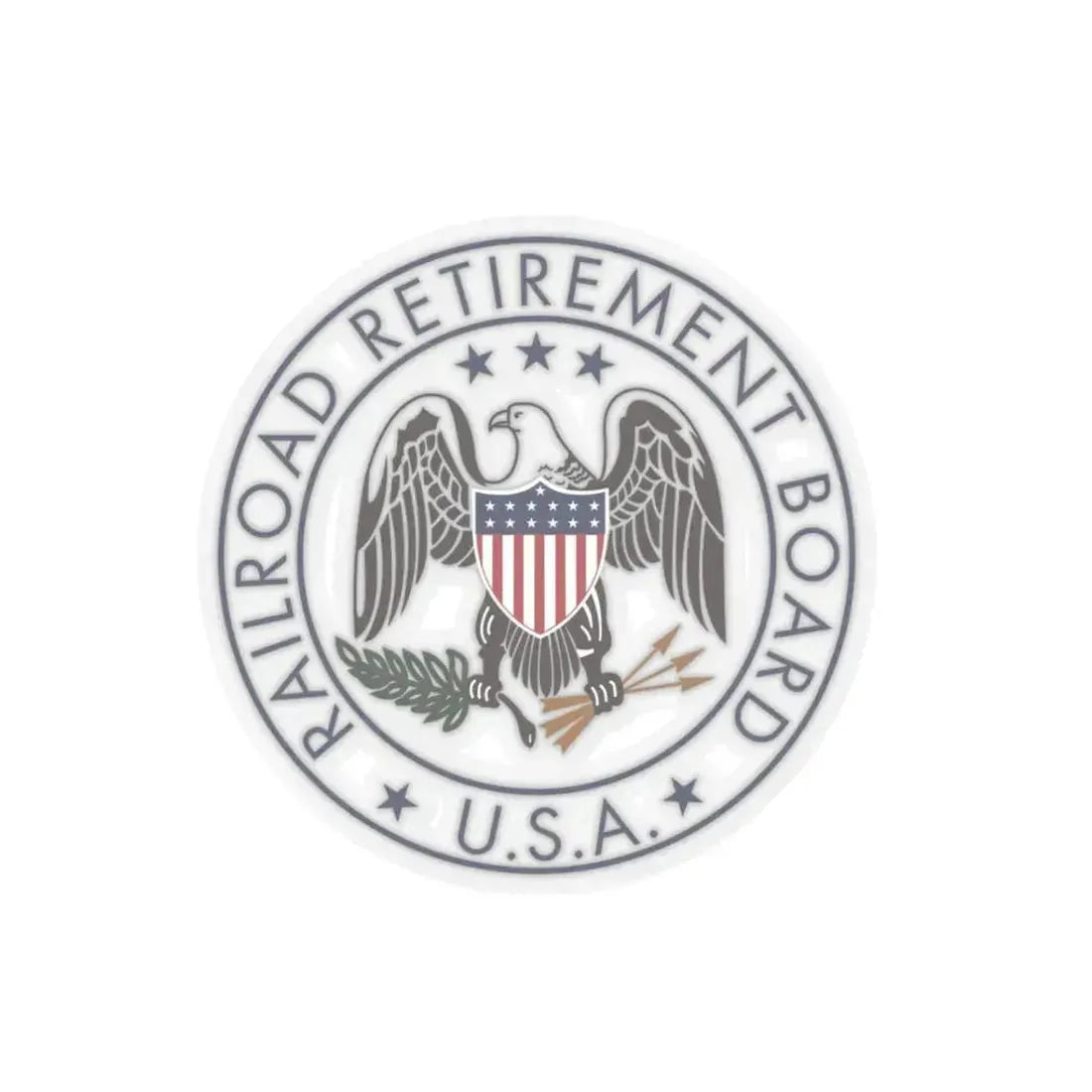 Railroad Retirement Board - STICKER Vinyl Kiss-Cut Decal 3 Inch Transparent - The Sticker Space