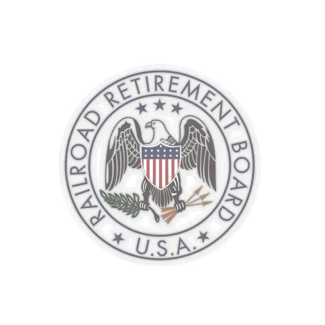 Railroad Retirement Board - STICKER Vinyl Kiss-Cut Decal 4 Inch Transparent - The Sticker Space