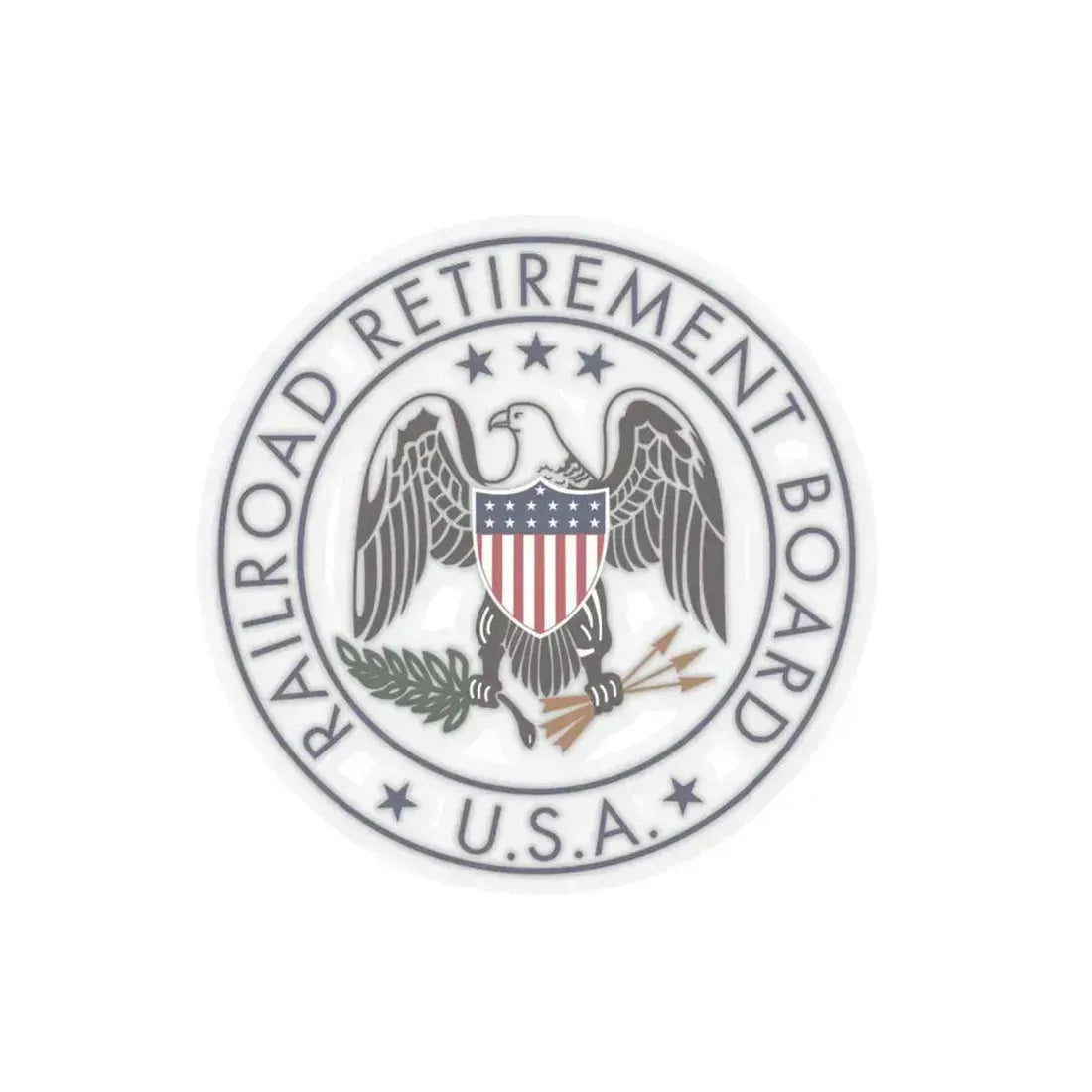 Railroad Retirement Board - STICKER Vinyl Kiss-Cut Decal 6 Inch Transparent - The Sticker Space