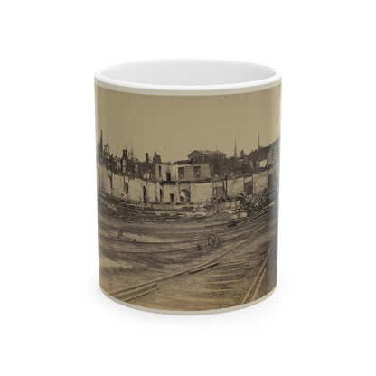 Railroad Yard Ruins, Richmond, Va. (U.S. Civil War) White Coffee Mug-11oz-The Sticker Space