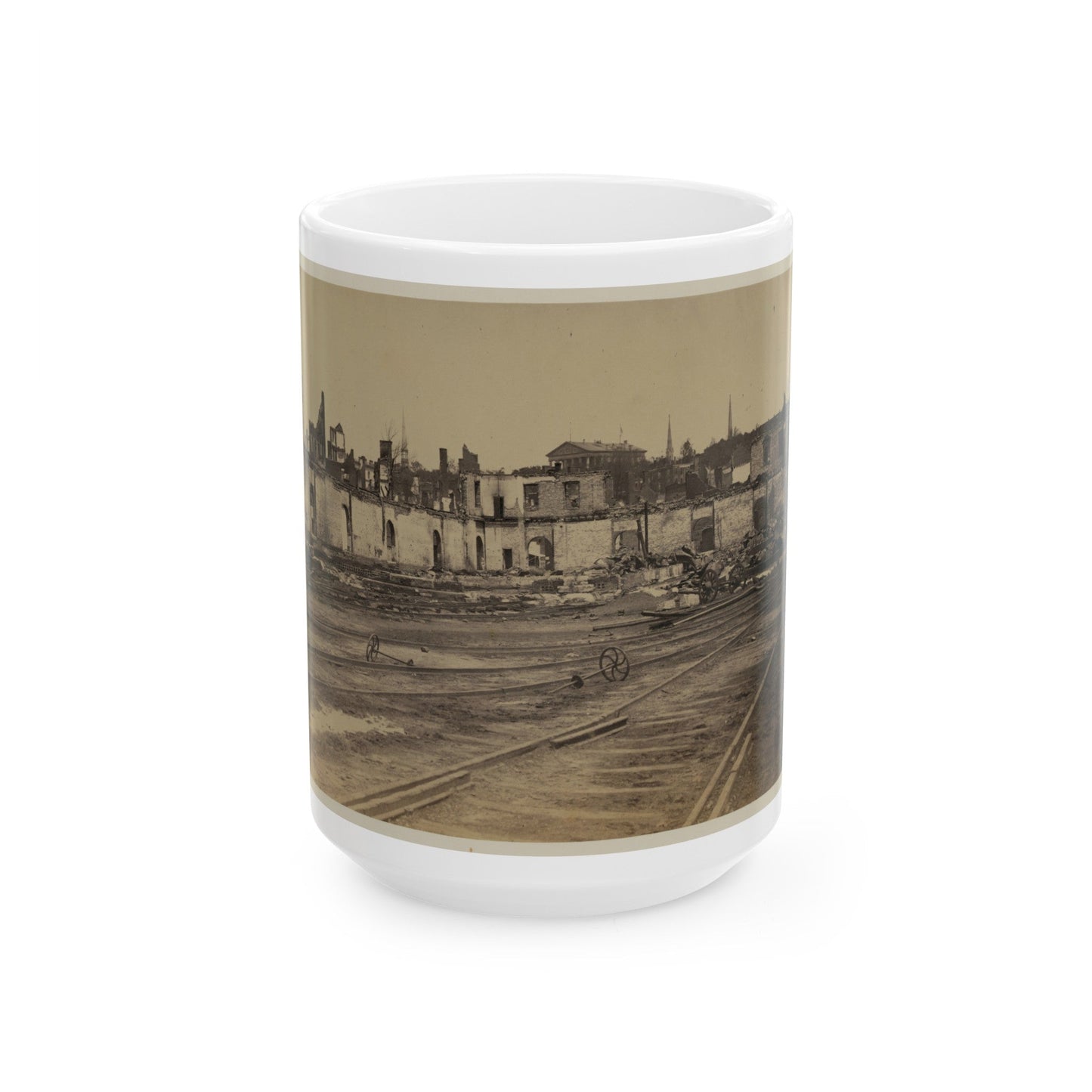 Railroad Yard Ruins, Richmond, Va. (U.S. Civil War) White Coffee Mug-15oz-The Sticker Space