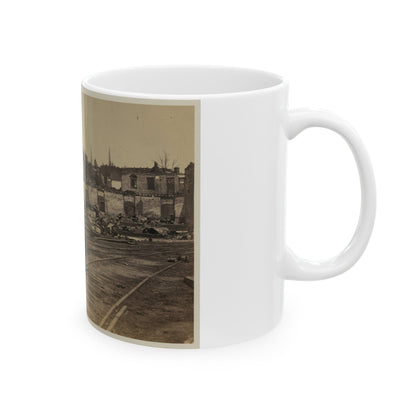 Railroad Yard Ruins, Richmond, Va. (U.S. Civil War) White Coffee Mug-The Sticker Space