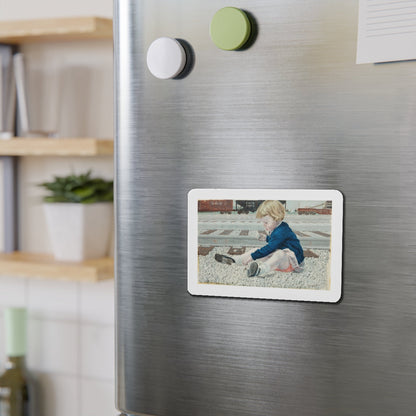 Railyard Illustrations (Magazine Illustration) Refrigerator Magnet-The Sticker Space