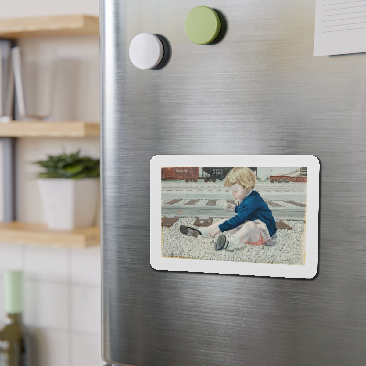 Railyard Illustrations (Magazine Illustration) Refrigerator Magnet-The Sticker Space