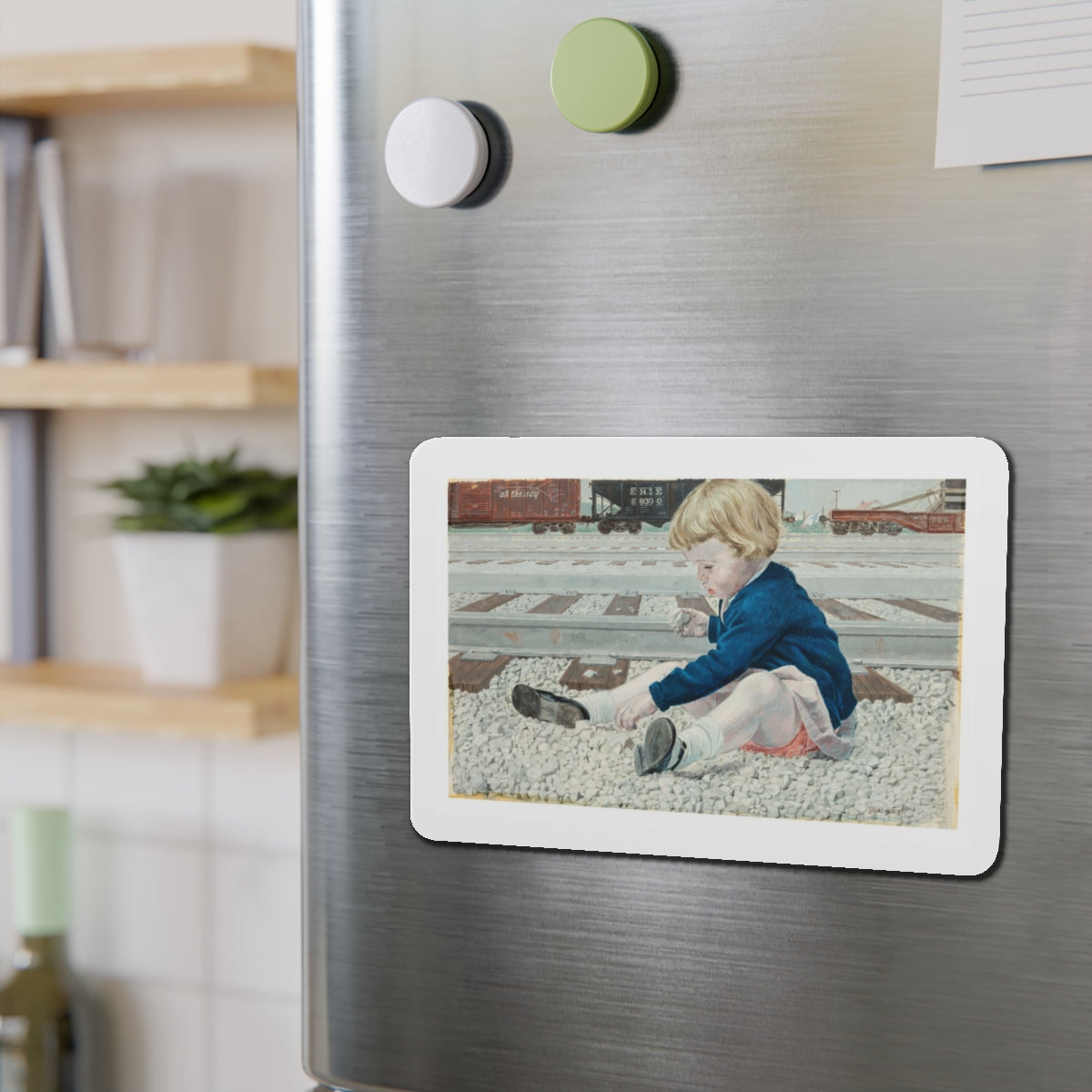 Railyard Illustrations (Magazine Illustration) Refrigerator Magnet-The Sticker Space