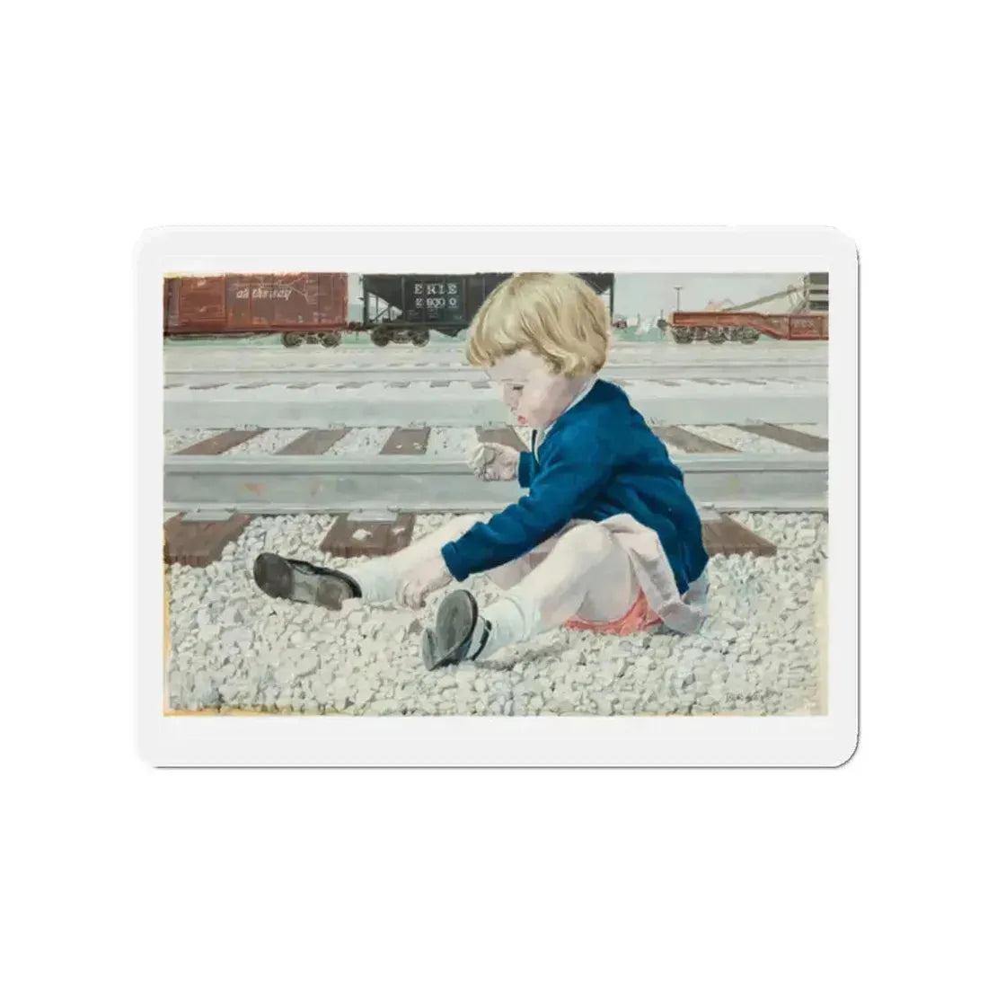 Railyard Illustrations (Magazine Illustration) Refrigerator Magnet 2 Inch Die-Cut - The Sticker Space