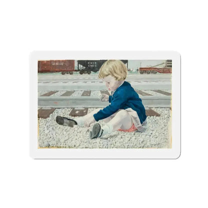 Railyard Illustrations (Magazine Illustration) Refrigerator Magnet 3 Inch Die-Cut - The Sticker Space