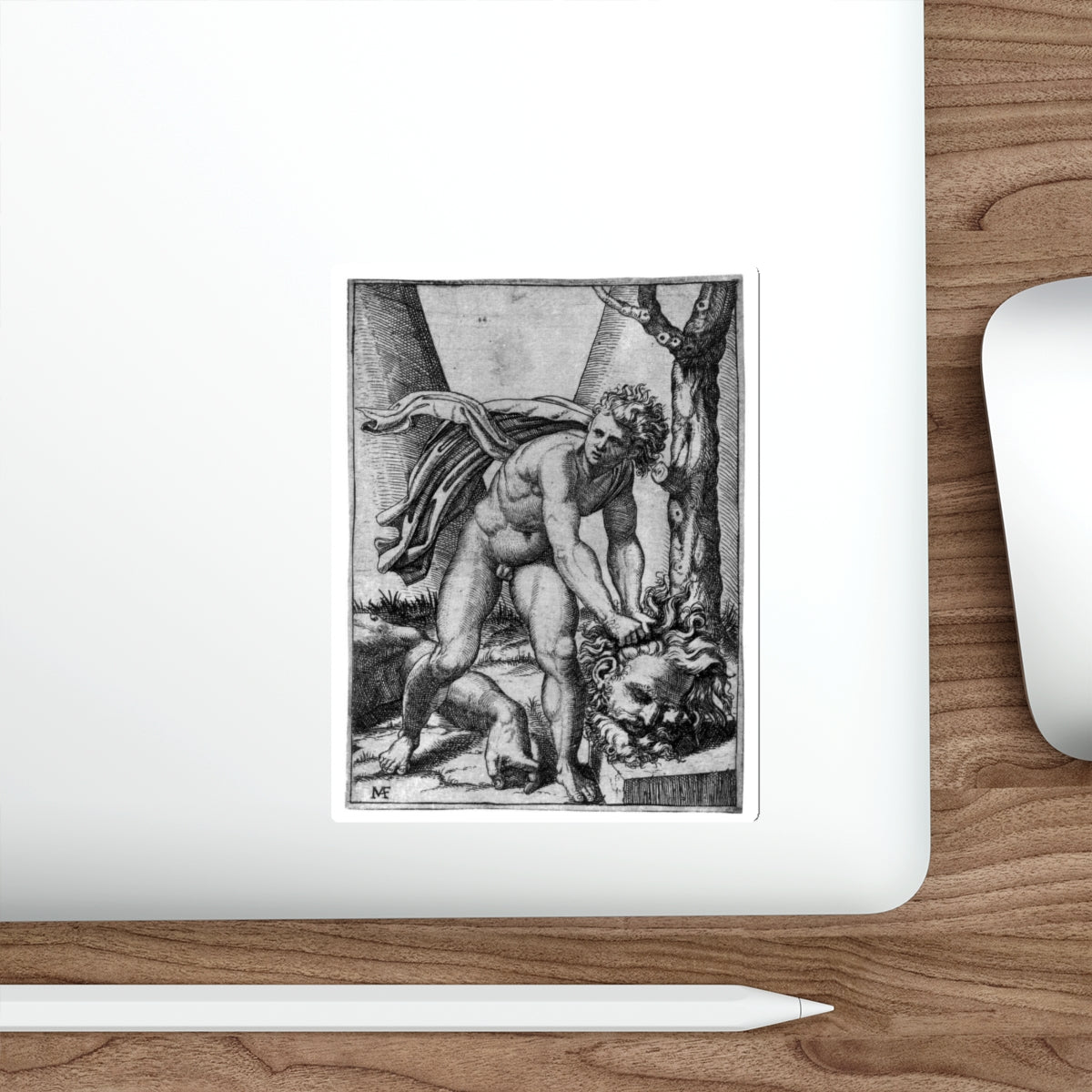 RAIMONDI, Marcantonio - David and Goliath (Artwork) STICKER Vinyl Die-Cut Decal-The Sticker Space