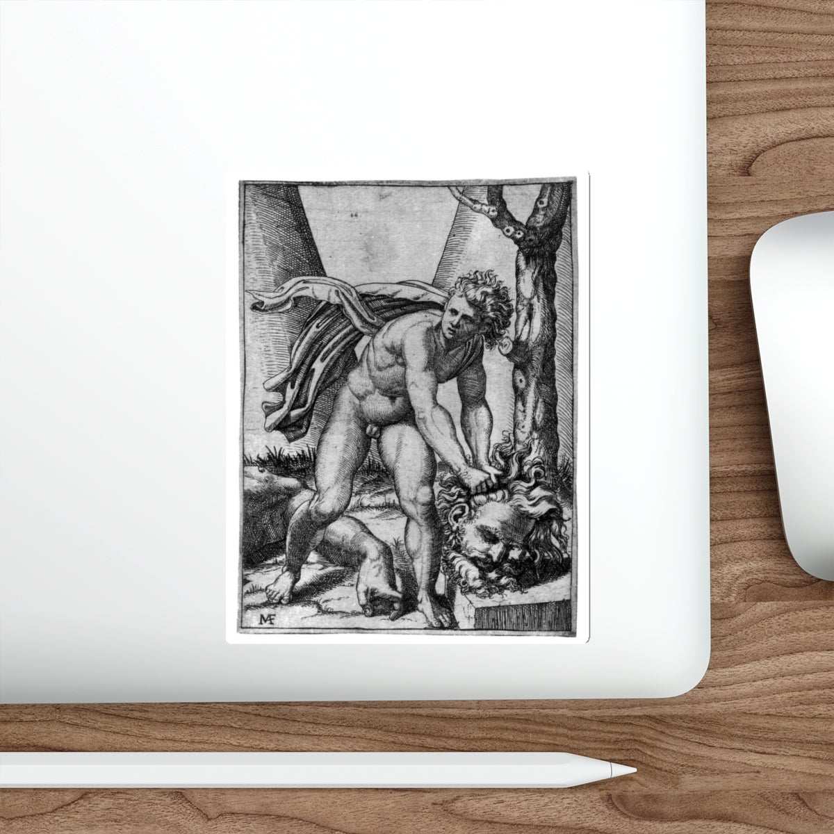 RAIMONDI, Marcantonio - David and Goliath (Artwork) STICKER Vinyl Die-Cut Decal-The Sticker Space