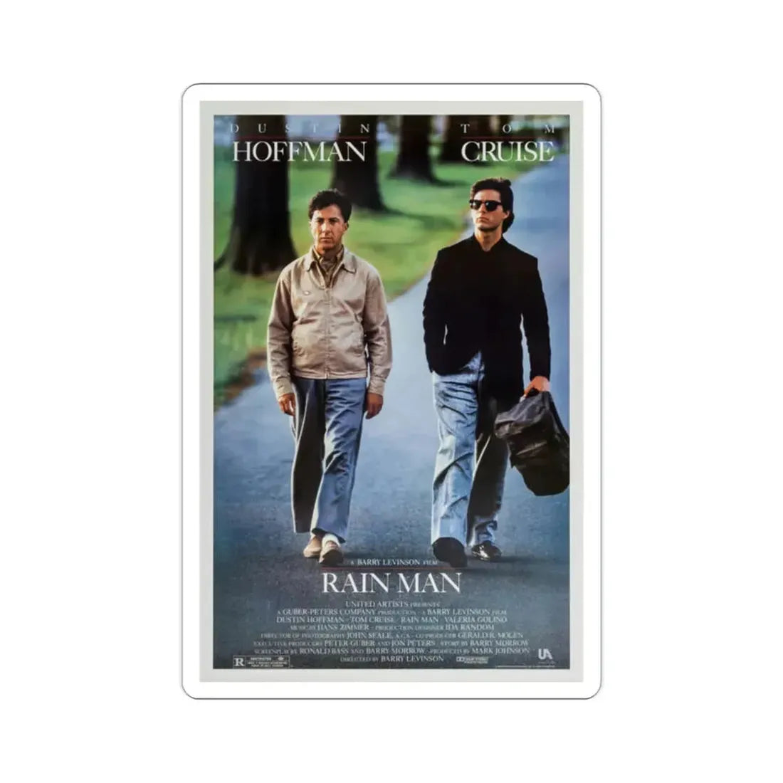 Rain Man 1988 Movie Poster STICKER Vinyl Die-Cut Decal 2 Inch - The Sticker Space