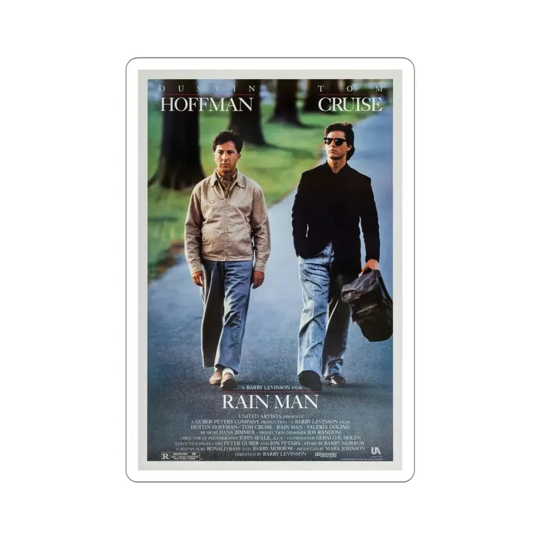 Rain Man 1988 Movie Poster STICKER Vinyl Die-Cut Decal 4 Inch - The Sticker Space