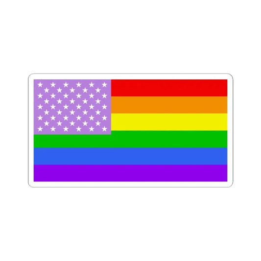 Rainbow flag (United States) STICKER Vinyl Kiss-Cut Decal 2 Inch White - The Sticker Space