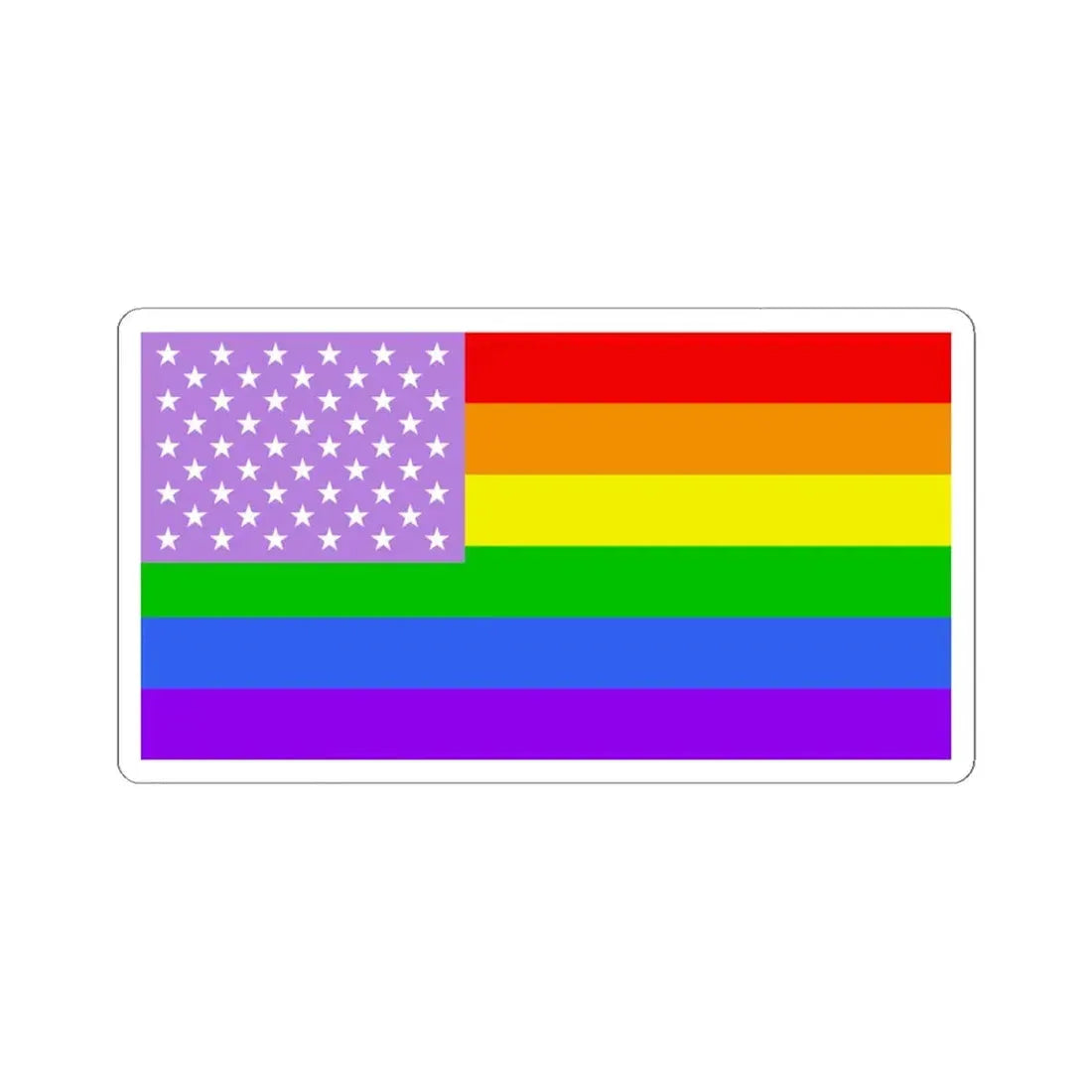 Rainbow flag (United States) STICKER Vinyl Kiss-Cut Decal 4 Inch White - The Sticker Space