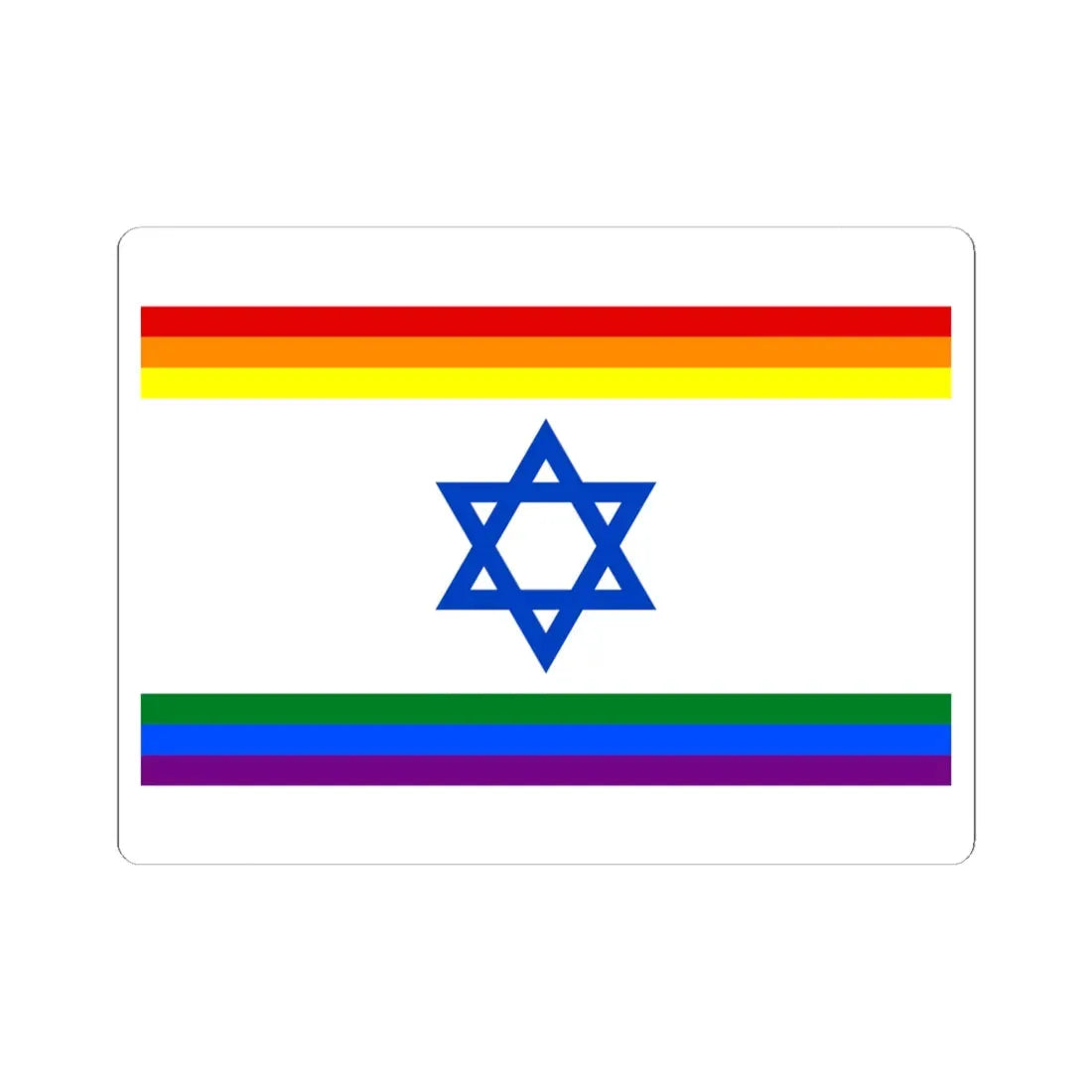 Rainbow Israel (Israel) STICKER Vinyl Kiss-Cut Decal 6 Inch White - The Sticker Space