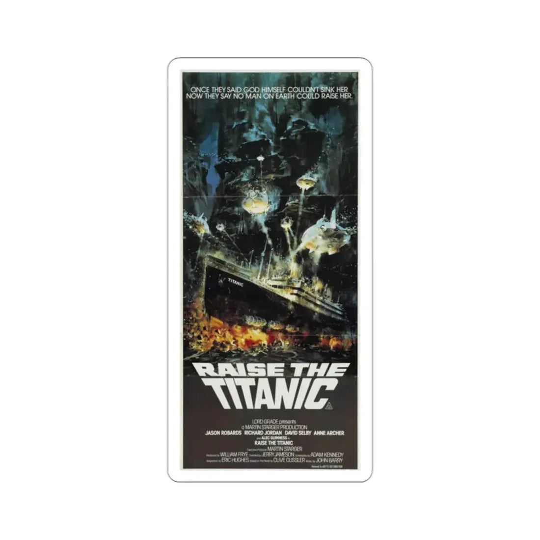 Raise the Titanic 1980 Movie Poster STICKER Vinyl Die-Cut Decal 2 Inch - The Sticker Space