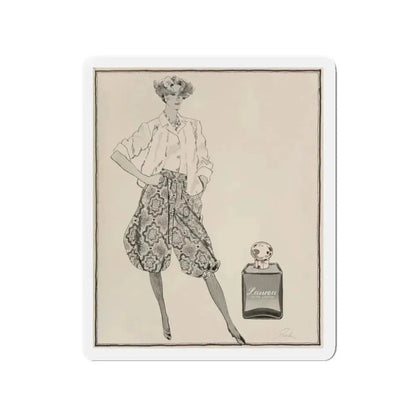 Ralph Lauren Perfume illustration (Magazine Illustration) Refrigerator Magnet 3 Inch Die-Cut - The Sticker Space