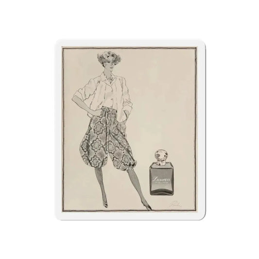 Ralph Lauren Perfume illustration (Magazine Illustration) Refrigerator Magnet 6 Inch Die-Cut - The Sticker Space