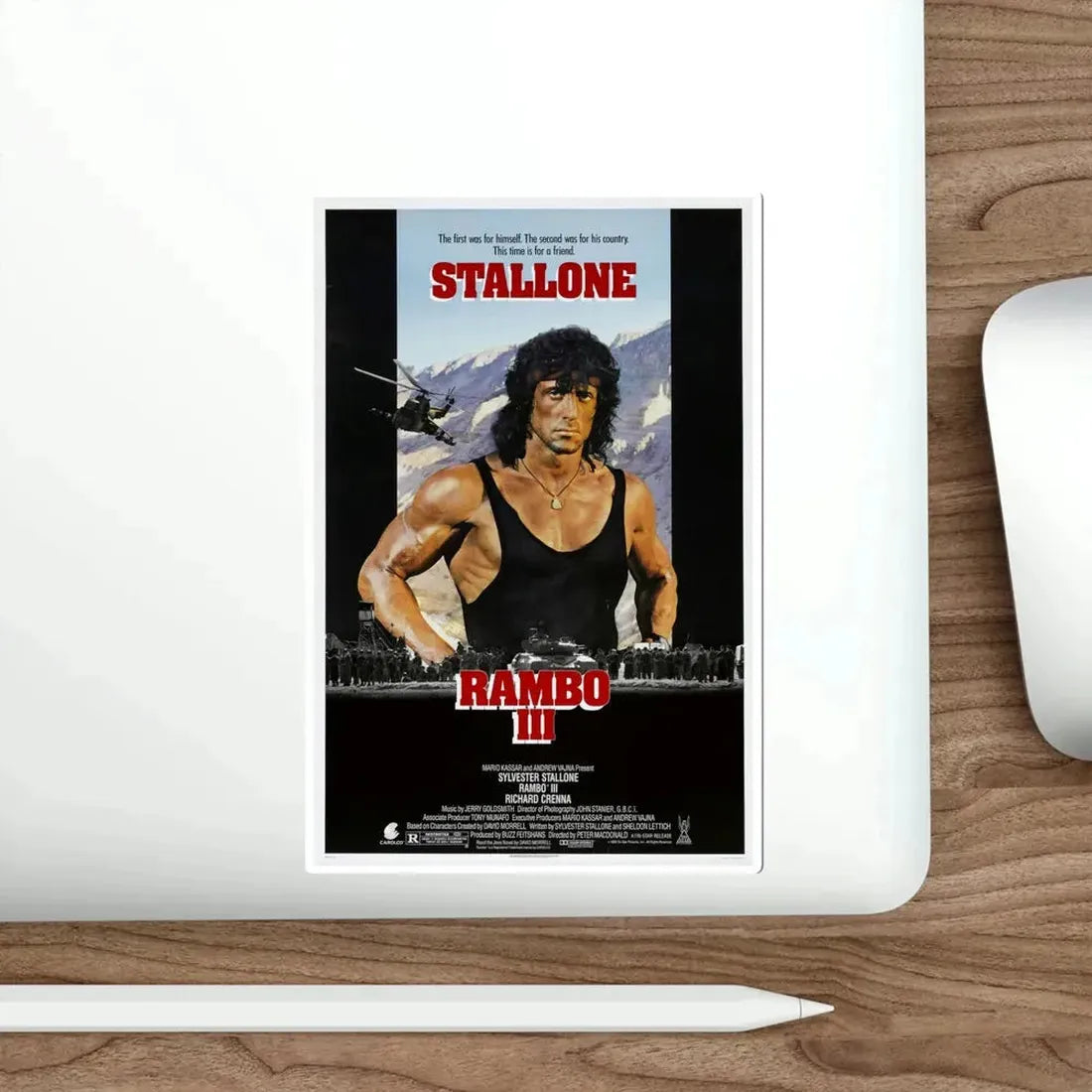 Rambo III 1988 Movie Poster STICKER Vinyl Die-Cut Decal - The Sticker Space