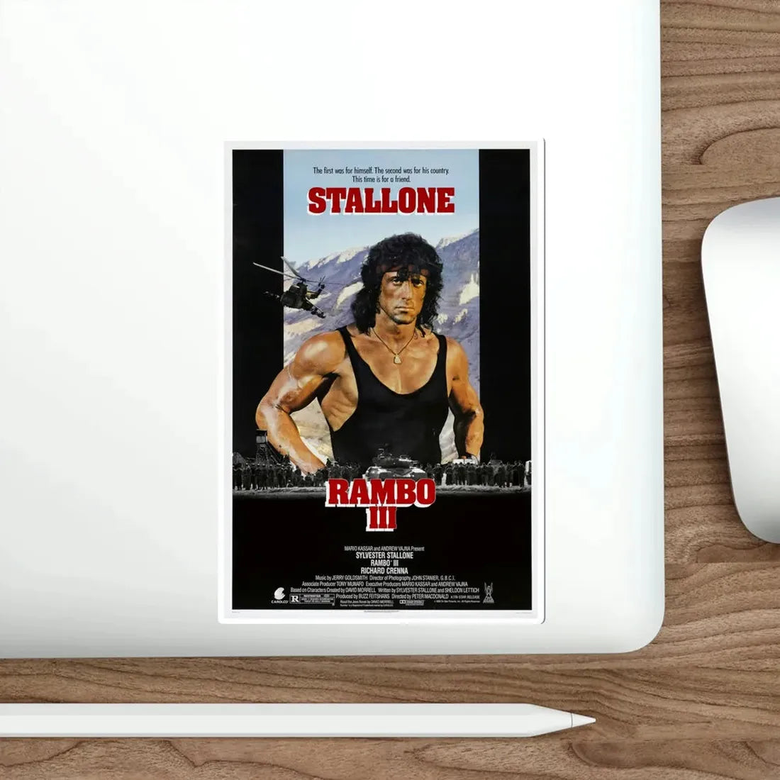 Rambo III 1988 Movie Poster STICKER Vinyl Die-Cut Decal - The Sticker Space