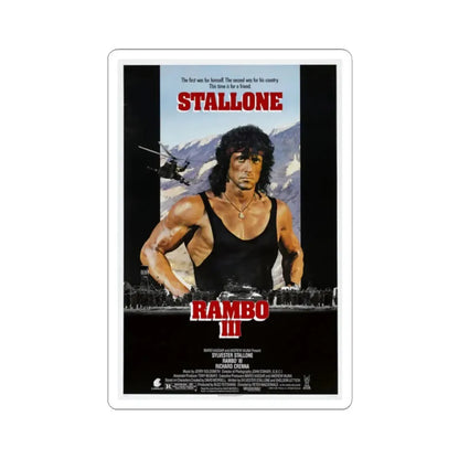 Rambo III 1988 Movie Poster - STICKER Vinyl Kiss-Cut Decal 2 Inch White - The Sticker Space