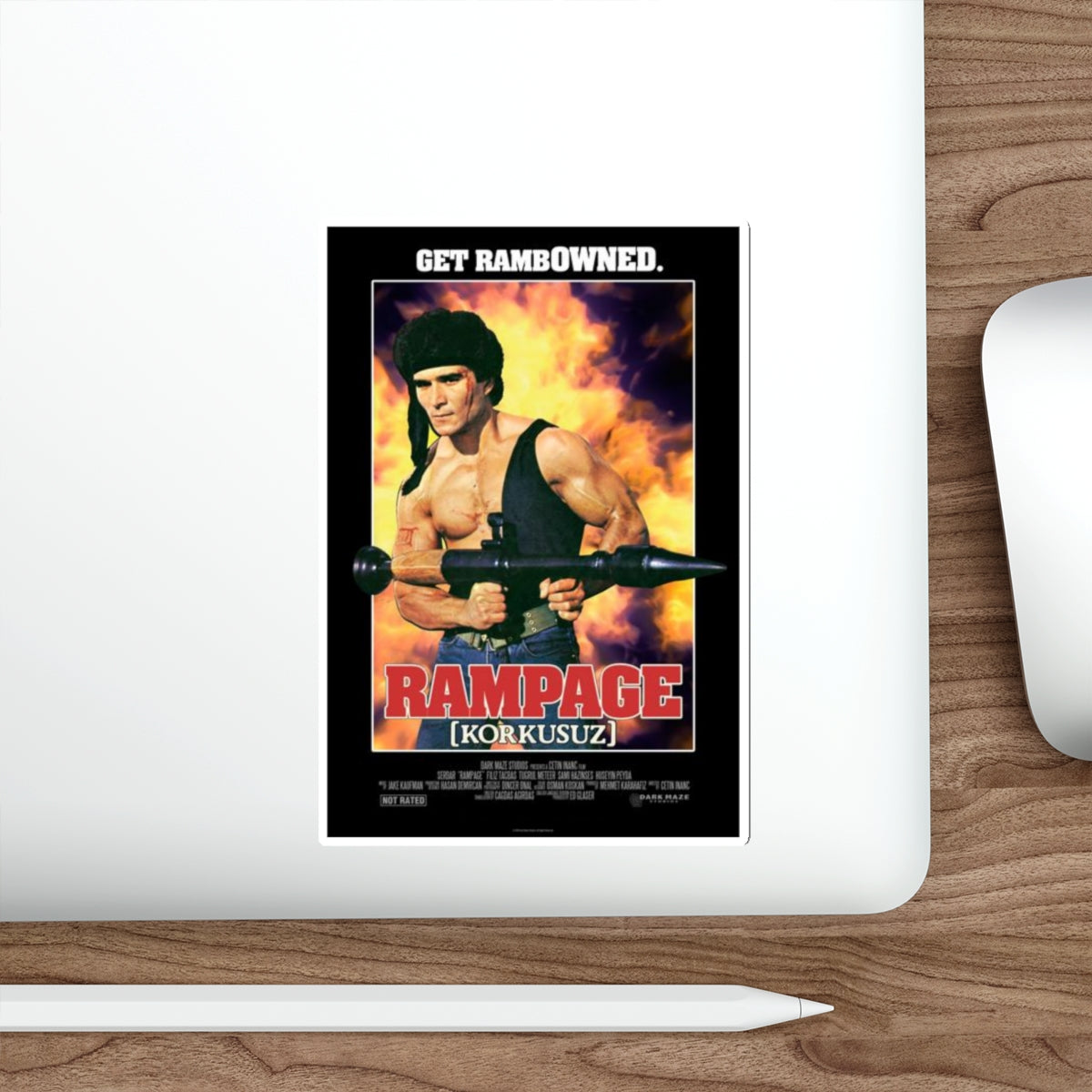 RAMPAGE (TURKISH RAMBO) 1986 Movie Poster STICKER Vinyl Die-Cut Decal-The Sticker Space