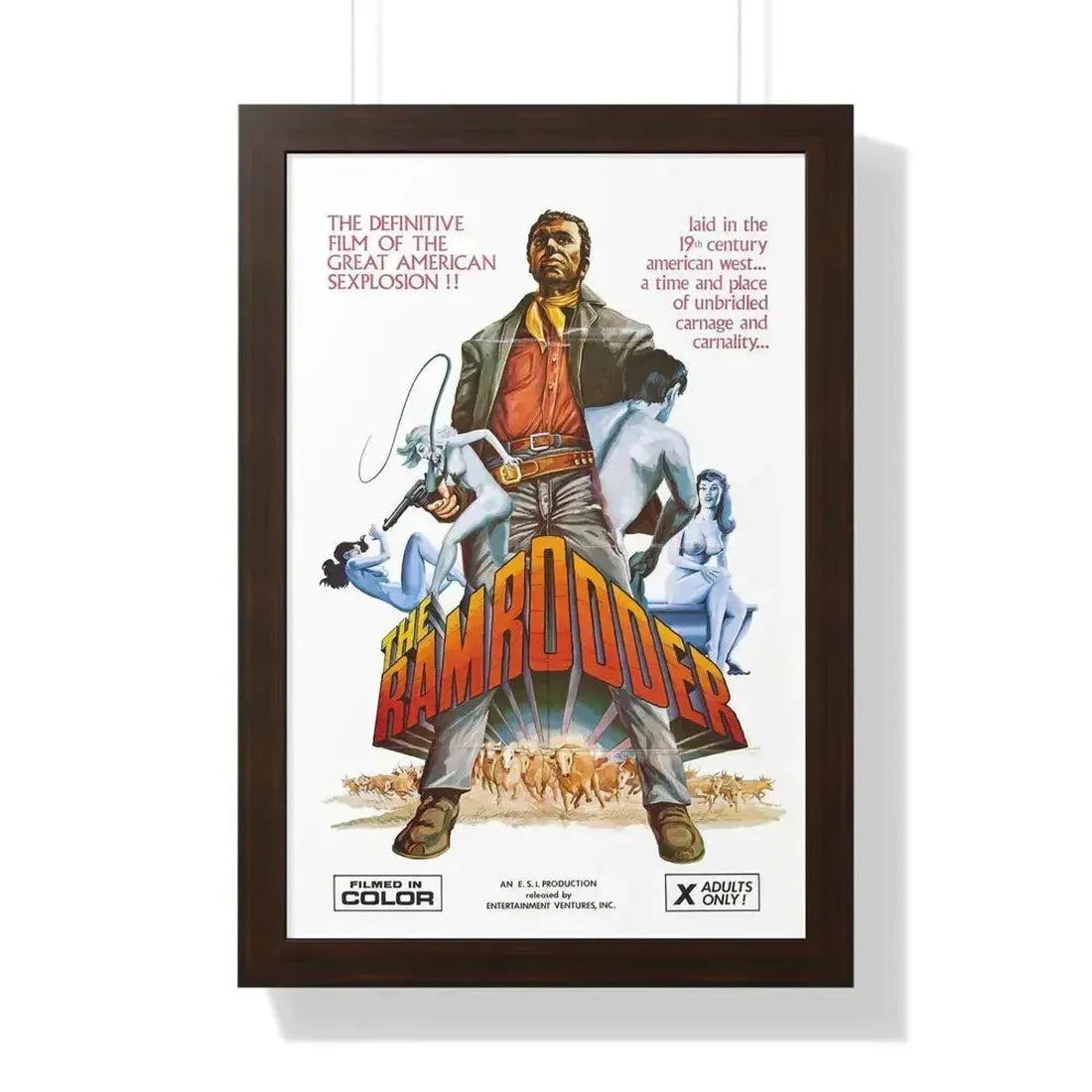 RAMRODDER 1969 - Framed Movie Poster 16″ x 24″ Walnut - The Sticker Space