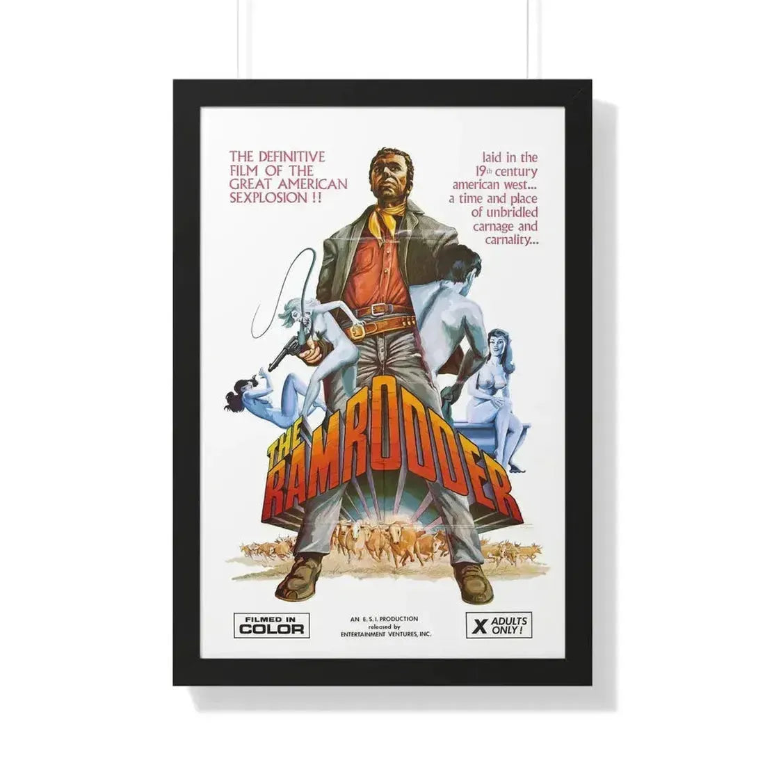 RAMRODDER 1969 - Framed Movie Poster 20" x 30" Black - The Sticker Space