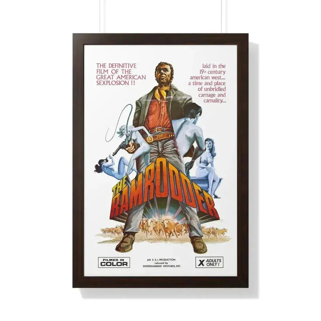 RAMRODDER 1969 - Framed Movie Poster 20" x 30" Walnut - The Sticker Space
