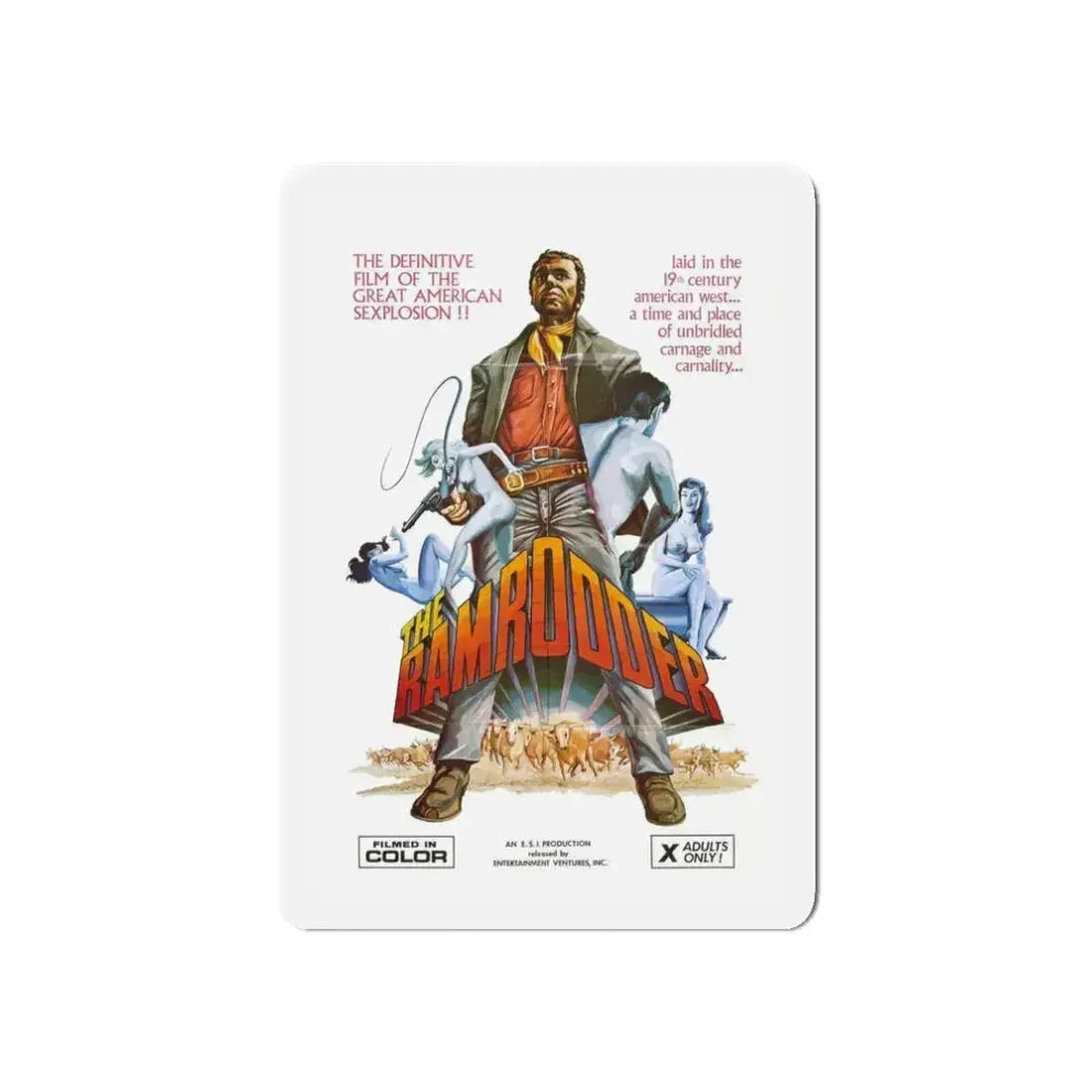 RAMRODDER 1969 Movie Poster - Refrigerator Magnet 3 Inch Die-Cut - The Sticker Space