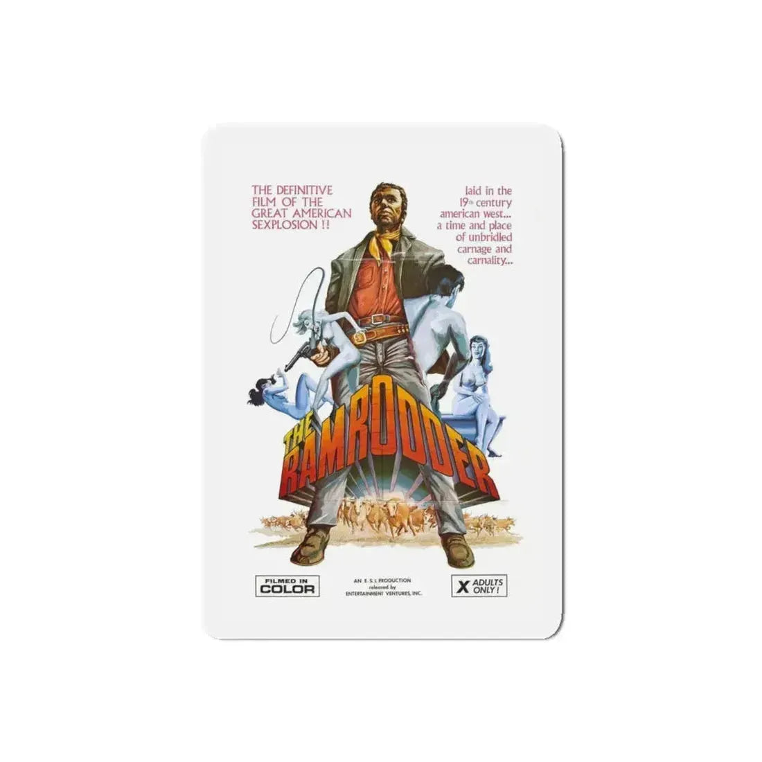 RAMRODDER 1969 Movie Poster - Refrigerator Magnet 5 Inch Die-Cut - The Sticker Space