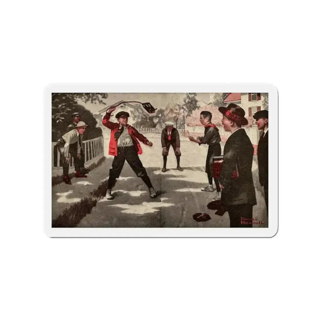 Ramsey Milholland (2), The American Magazine, November, 1918 (Magazine Illustration) Refrigerator Magnet 2 Inch Die-Cut - The Sticker Space