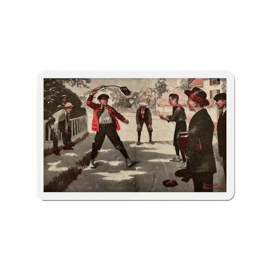 Ramsey Milholland (2), The American Magazine, November, 1918 (Magazine Illustration) Refrigerator Magnet 2 Inch Die-Cut - The Sticker Space