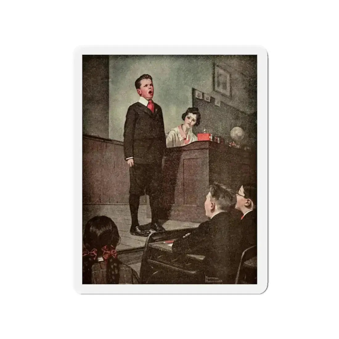 Ramsey Milholland (3), The American Magazine, November, 1918 (Magazine Illustration) Refrigerator Magnet 2 Inch Die-Cut - The Sticker Space