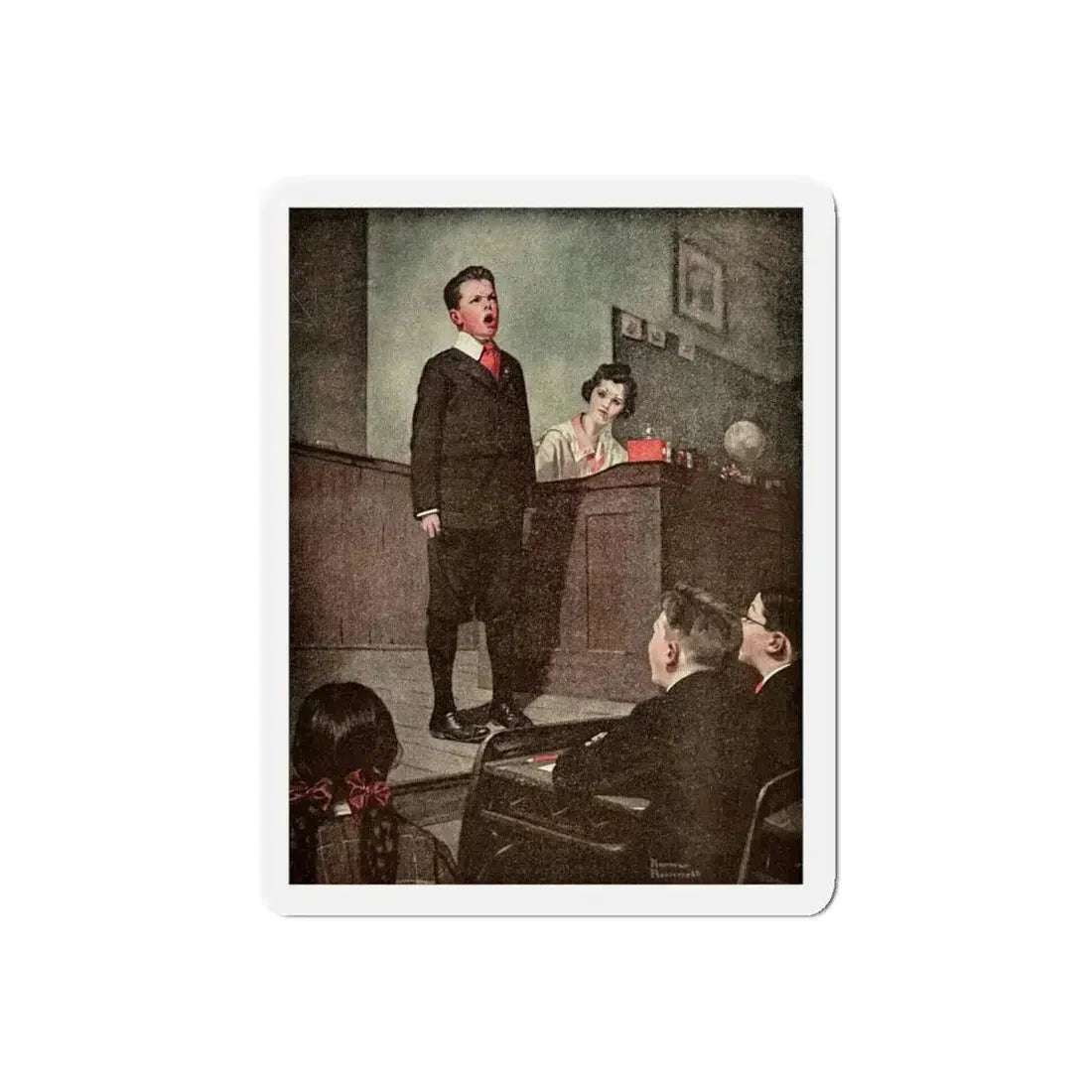 Ramsey Milholland (3), The American Magazine, November, 1918 (Magazine Illustration) Refrigerator Magnet 5 Inch Die-Cut - The Sticker Space