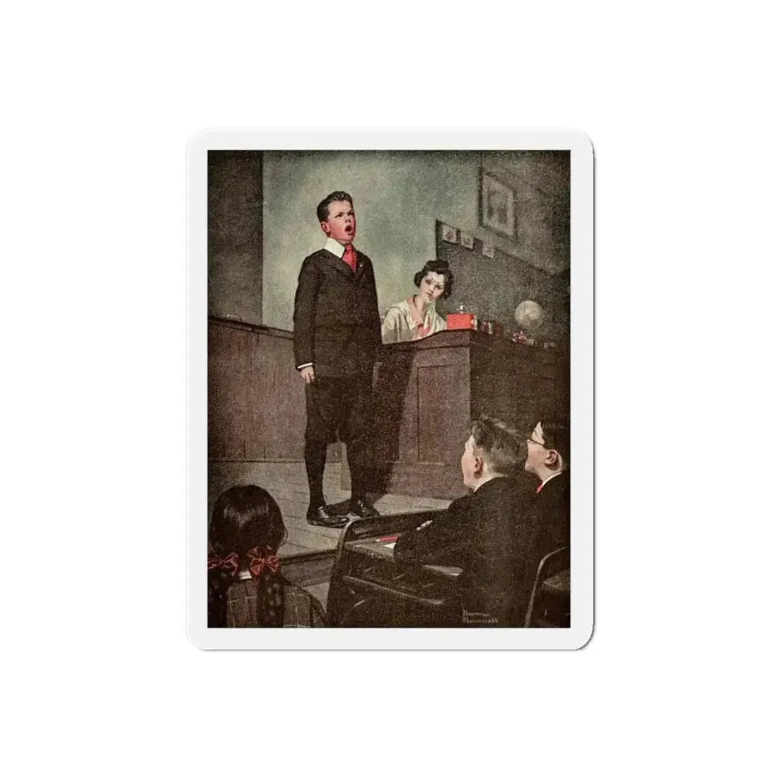 Ramsey Milholland (3), The American Magazine, November, 1918 (Magazine Illustration) Refrigerator Magnet 6 Inch Die-Cut - The Sticker Space