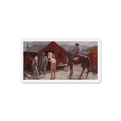Ranch Hands Get the Word, 1941 (Magazine Illustration) Refrigerator Magnet - The Sticker Space