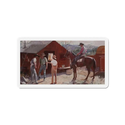 Ranch Hands Get the Word, 1941 (Magazine Illustration) Refrigerator Magnet - The Sticker Space