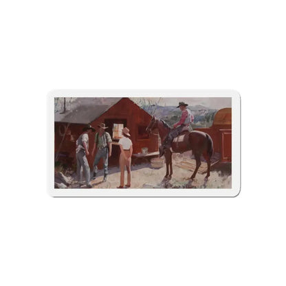 Ranch Hands Get the Word, 1941 (Magazine Illustration) Refrigerator Magnet - The Sticker Space