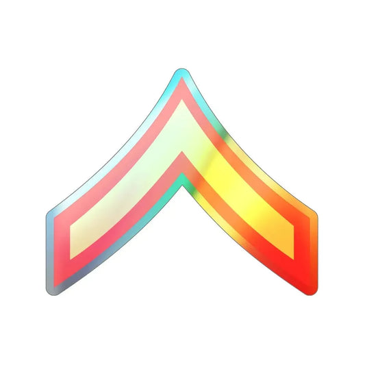Rank E2 (USMC) Holographic STICKER Die-Cut Vinyl Decal 6 Inch Holographic - The Sticker Space