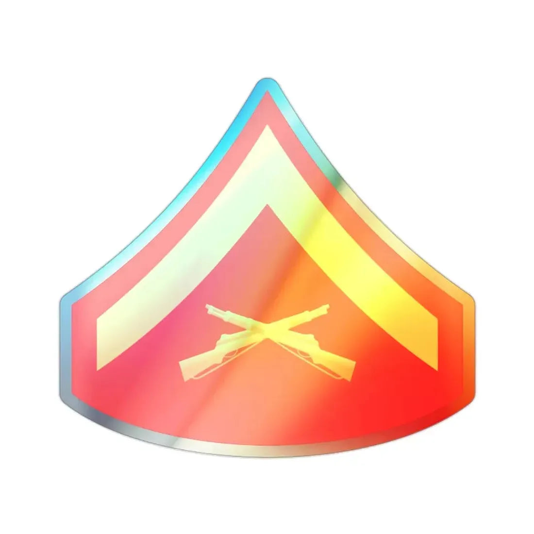 Rank E3 (USMC) Holographic STICKER Die-Cut Vinyl Decal 2 Inch Holographic - The Sticker Space