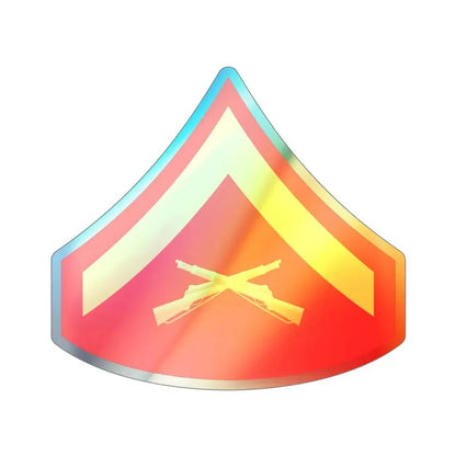 Rank E3 (USMC) Holographic STICKER Die-Cut Vinyl Decal 6 Inch Holographic - The Sticker Space