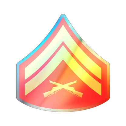 Rank E4 (USMC) Holographic STICKER Die-Cut Vinyl Decal - The Sticker Space