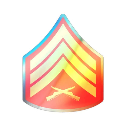 Rank E5 (USMC) Holographic STICKER Die-Cut Vinyl Decal 2 Inch Holographic - The Sticker Space