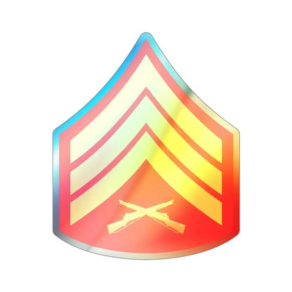 Rank E5 (USMC) Holographic STICKER Die-Cut Vinyl Decal 6 Inch Holographic - The Sticker Space
