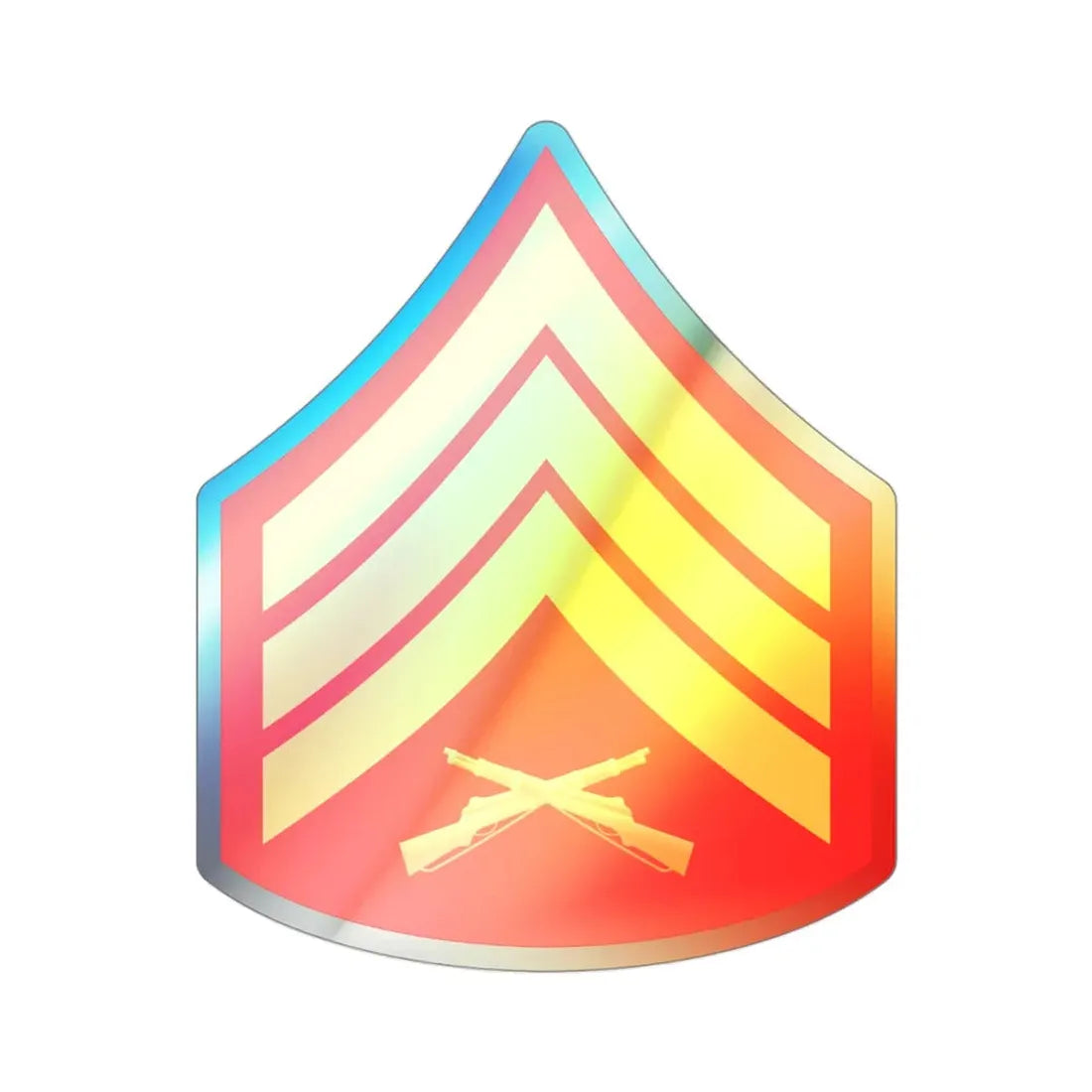 Rank E5 (USMC) Holographic STICKER Die-Cut Vinyl Decal - The Sticker Space