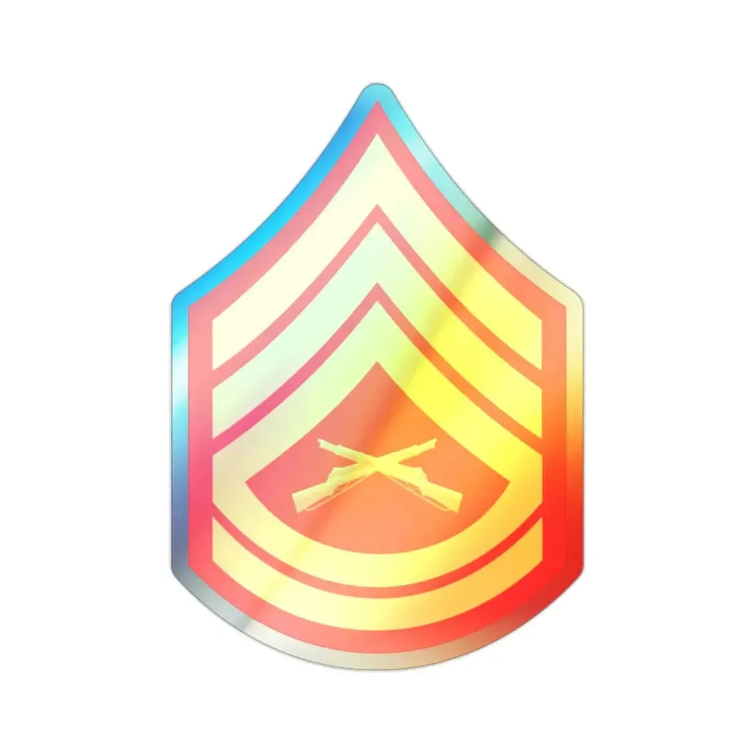 Rank E7 (USMC) Holographic STICKER Die-Cut Vinyl Decal 2 Inch Holographic - The Sticker Space