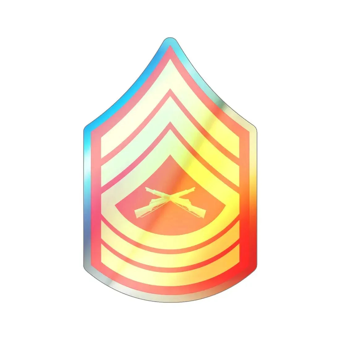 Rank E8 MSG (USMC) Holographic STICKER Die-Cut Vinyl Decal - The Sticker Space